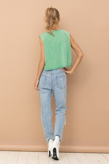Mineral washed tank top
