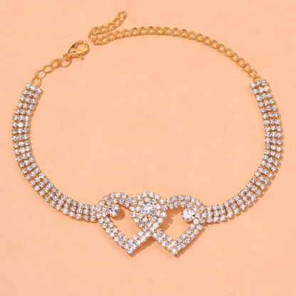 Double Heart Anklet for Women