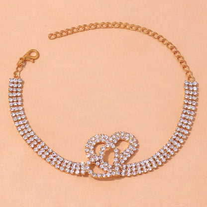 Double Heart Anklet for Women