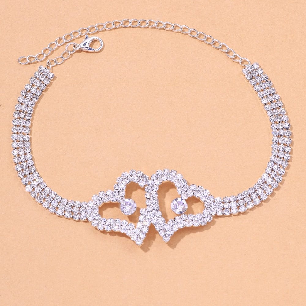 Double Heart Anklet for Women