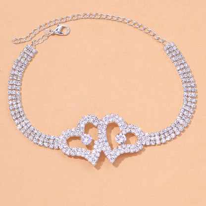Double Heart Anklet for Women