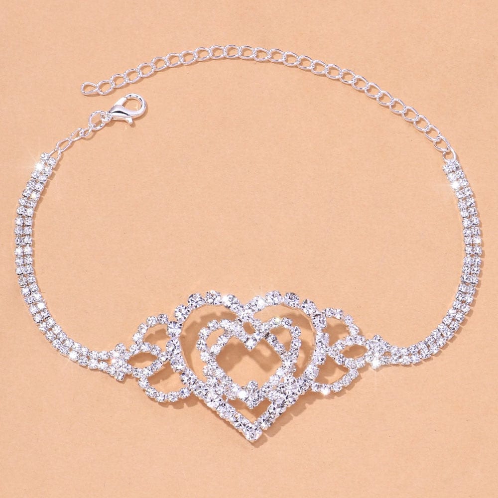 Double Heart Anklet for Women