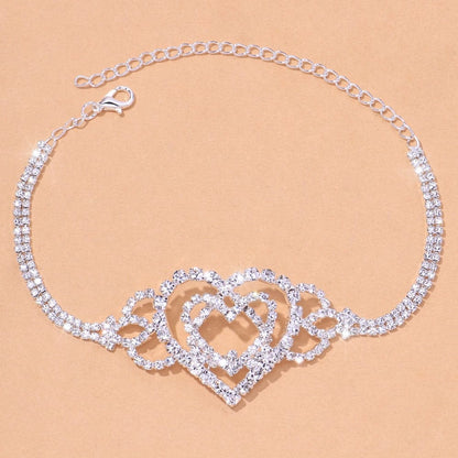 Double Heart Anklet for Women