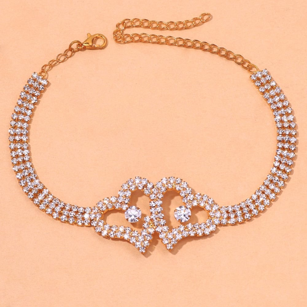 Double Heart Anklet for Women