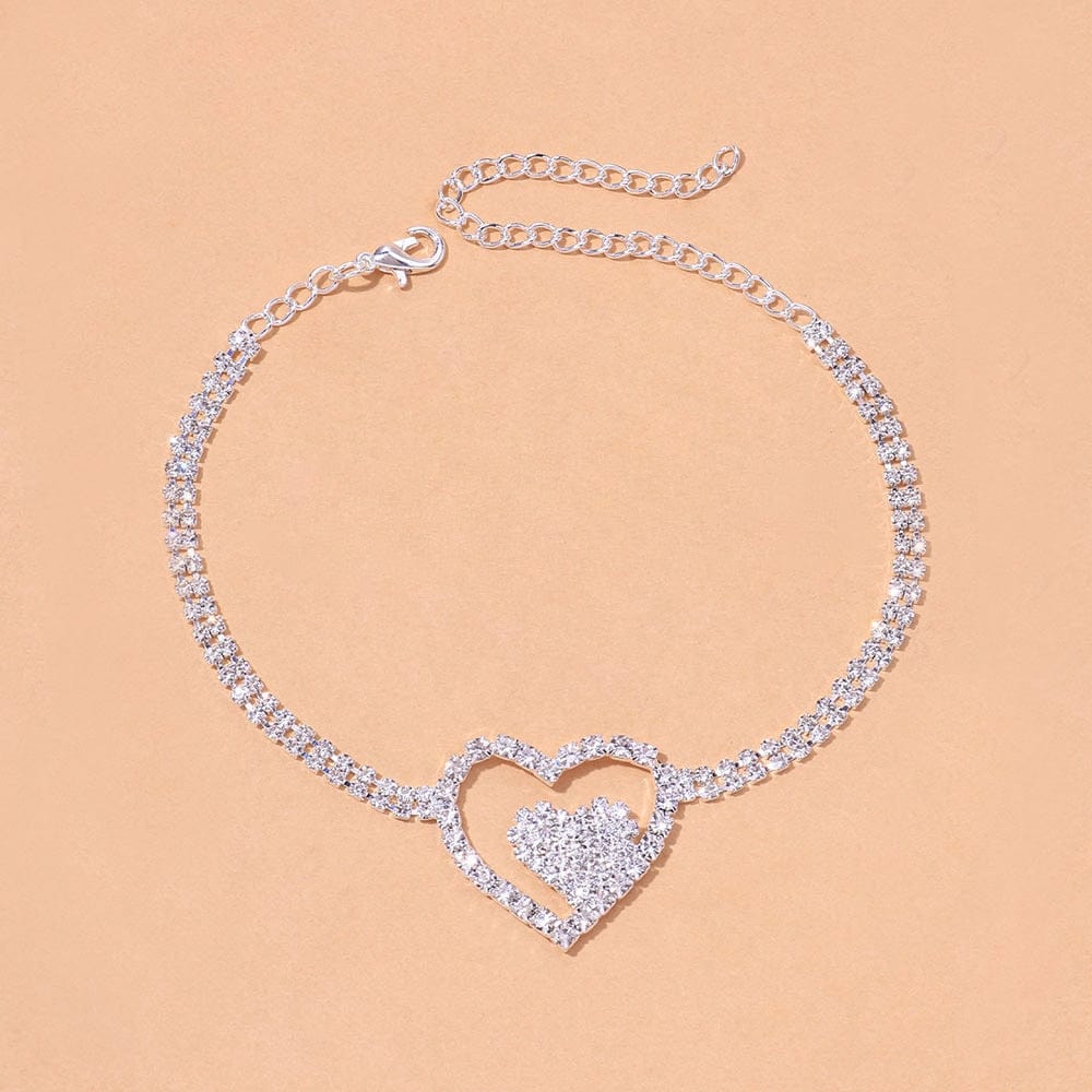 Double Heart Anklet for Women
