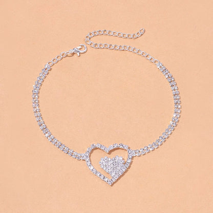 Double Heart Anklet for Women