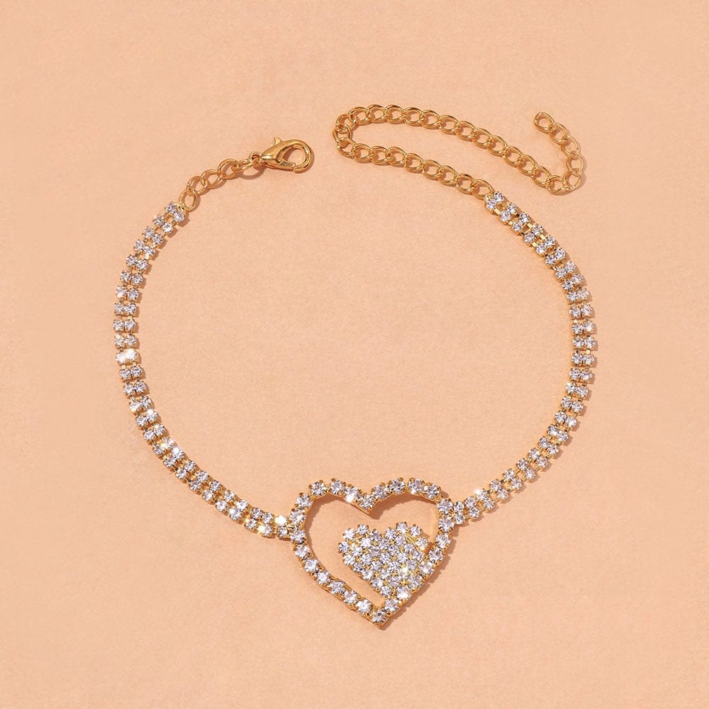 Double Heart Anklet for Women