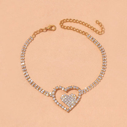 Double Heart Anklet for Women