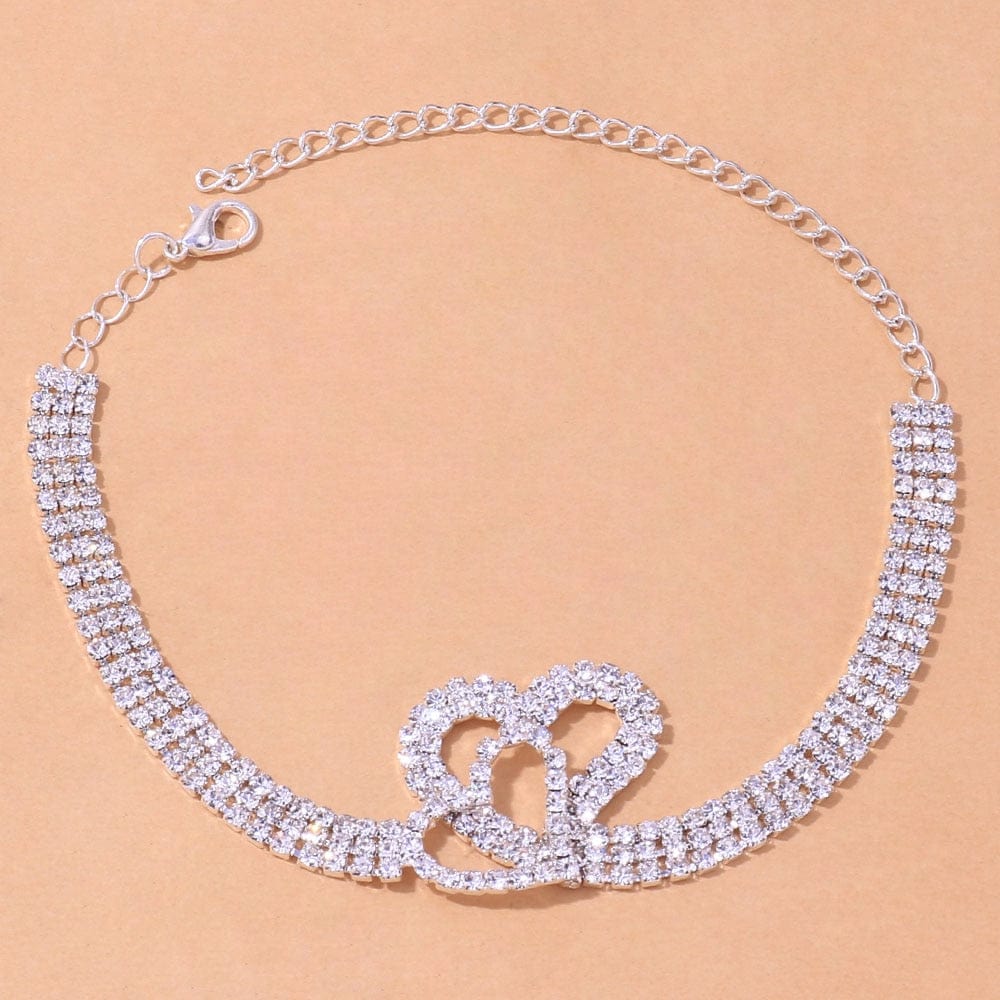 Double Heart Anklet for Women