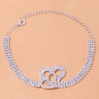 Double Heart Anklet for Women