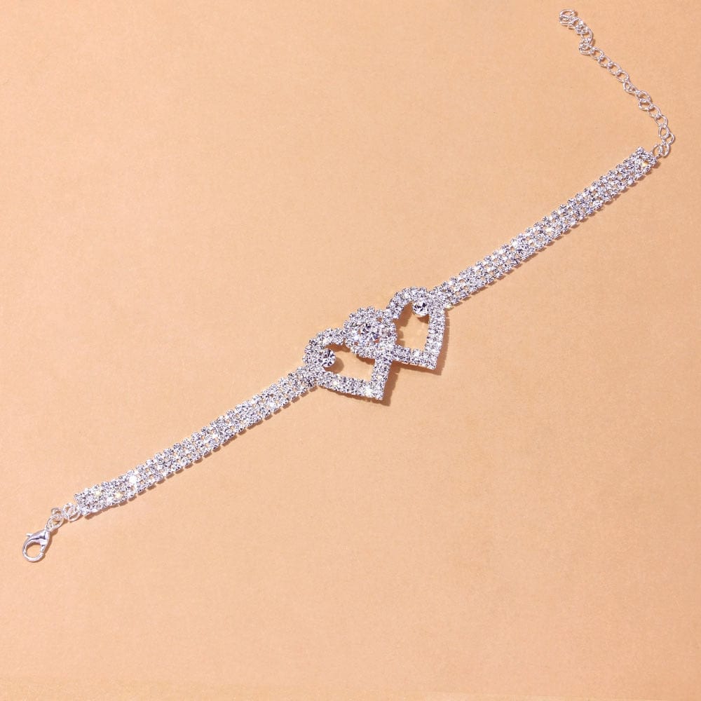 Double Heart Anklet for Women