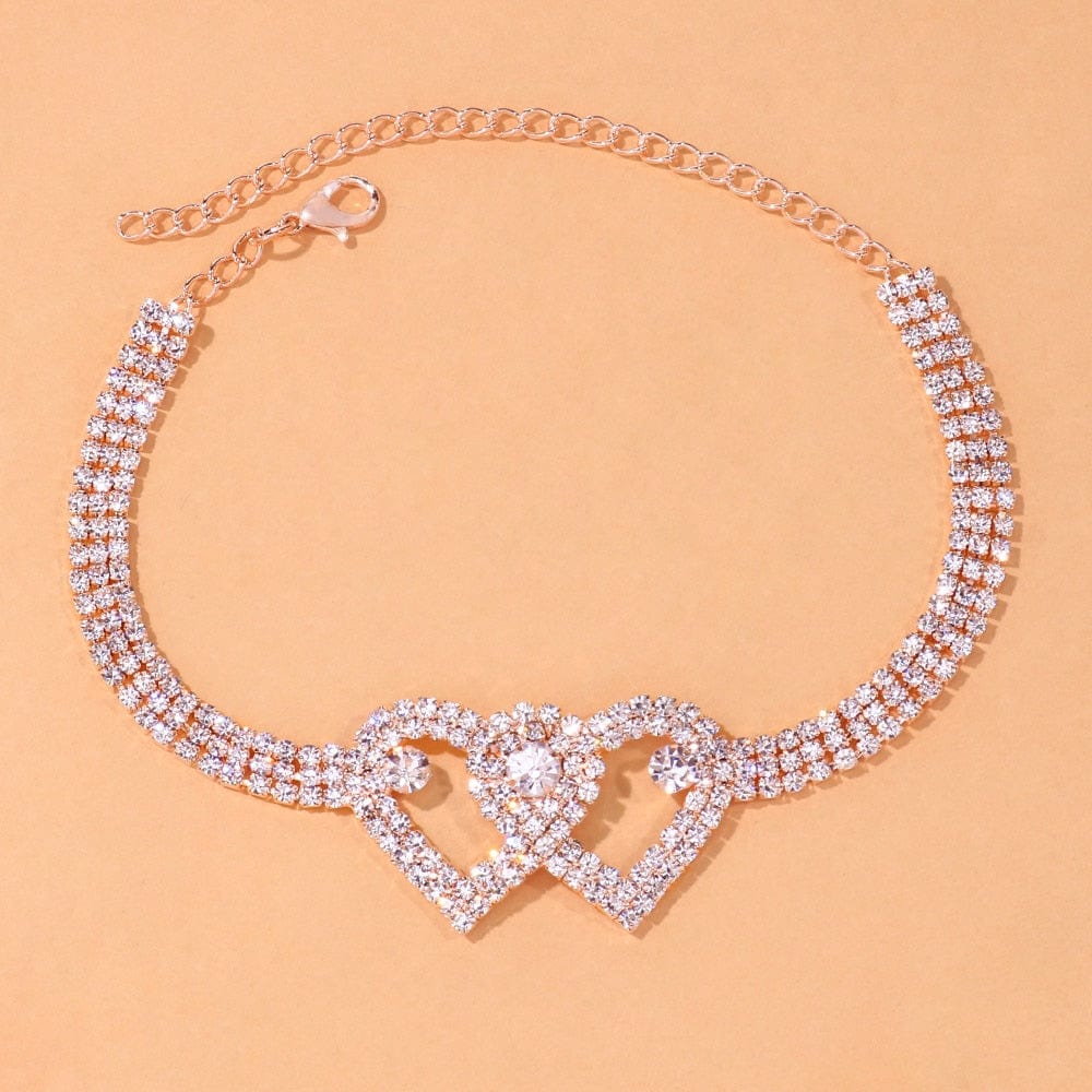 Double Heart Anklet for Women